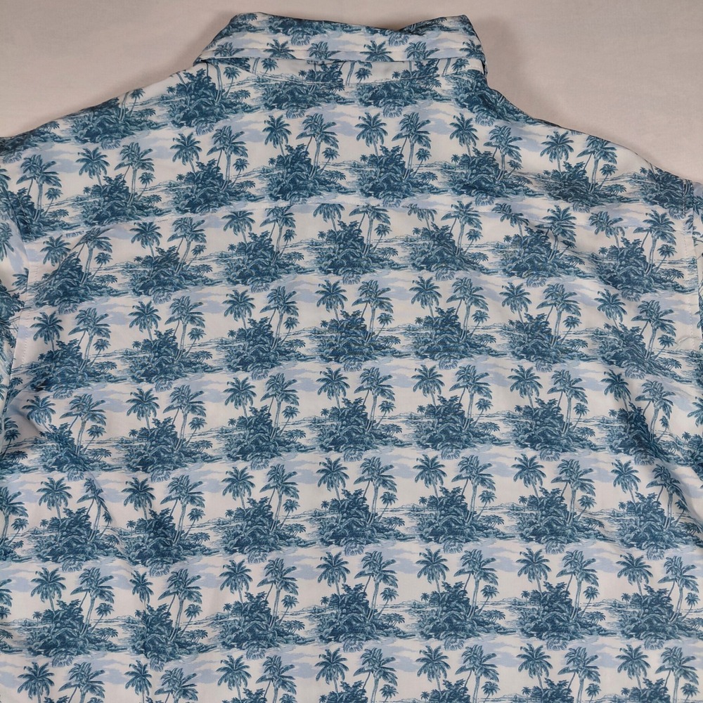 Simply Southern Mens L Tropical Palm‎ Tree Print Short Sleeve Button Up Shirt - Picture 5 of 8